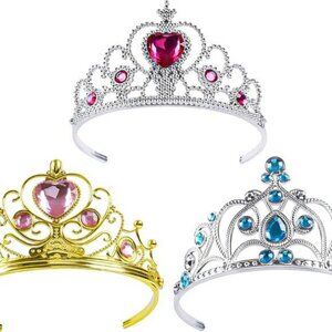 Princess Tiara Crown Headpieces, Dress Up Set for Little Girls, Kids Play Jewelr